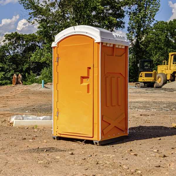 how often are the portable restrooms cleaned and serviced during a rental period in New Bloomington OH